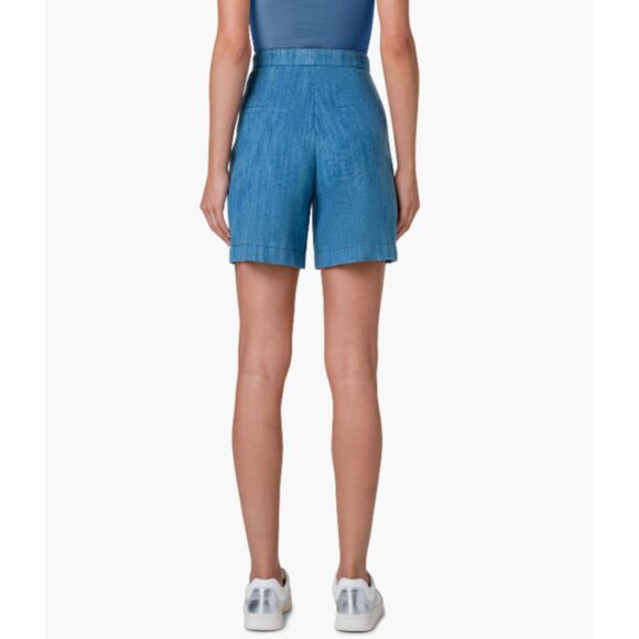 AKRIS PUNTO Filia High Waist Denim Blue Bermuda Shorts Size 14 - Picture 2 of 11